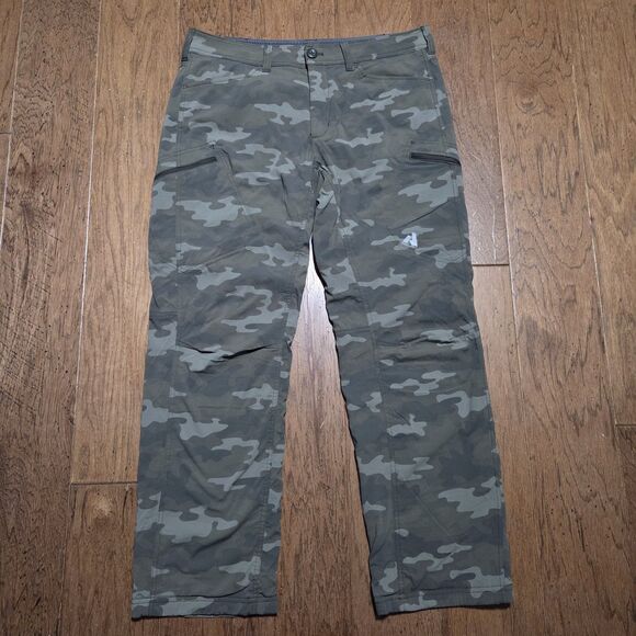 Eddie Bauer First Ascent Guide Pro Pants Mens 36x32 Camo Fleece Lined Hiking - Picture 1 of 7